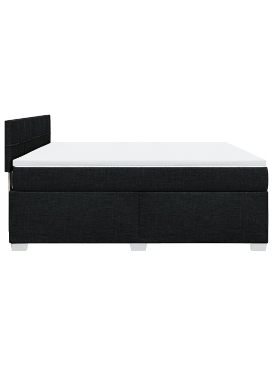 Box spring postel s matrací černá 180x200 cm textil