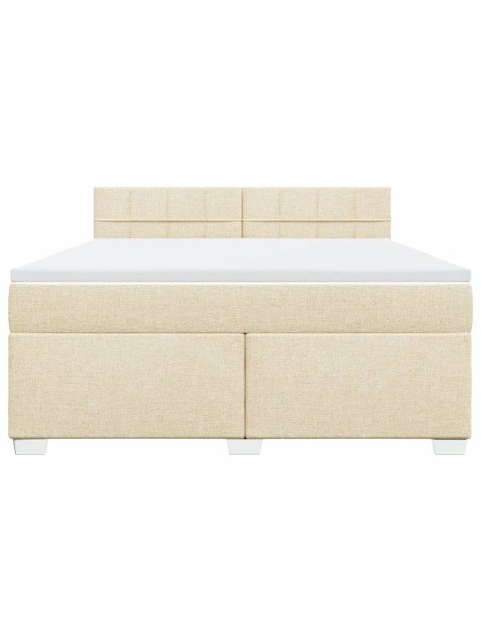 Box spring postel s matrací krémová 180x200 cm textil
