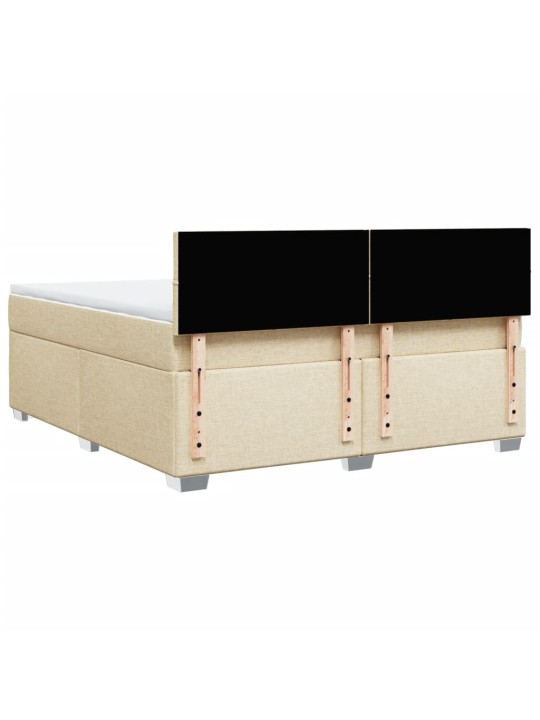 Box spring postel s matrací krémová 180x200 cm textil