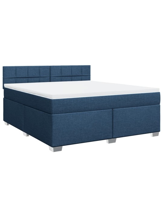 Box spring postel s matrací modrá 180x200 cm textil