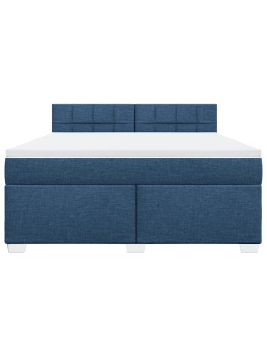 Box spring postel s matrací modrá 180x200 cm textil