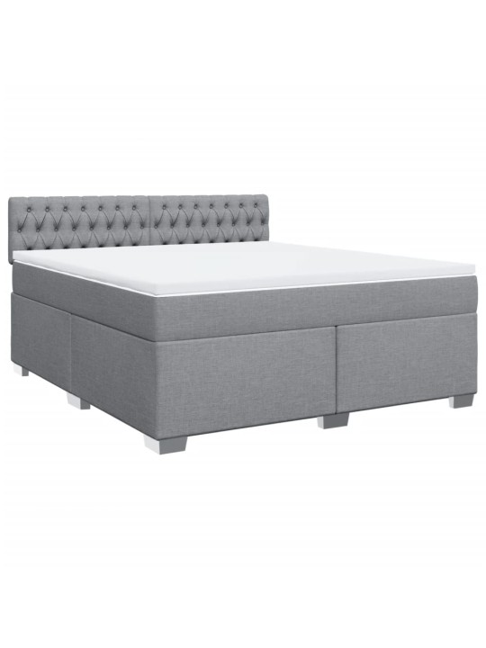 Box spring postel s matrací světle šedá 180 x 200 cm textil