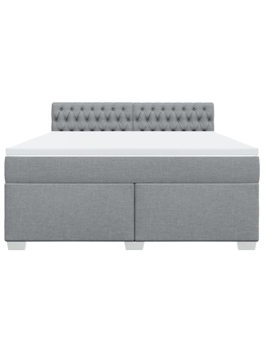 Box spring postel s matrací světle šedá 180 x 200 cm textil