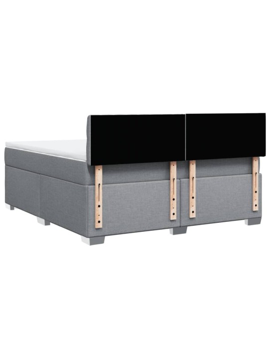 Box spring postel s matrací světle šedá 180 x 200 cm textil