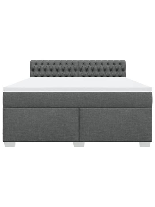 Box spring postel s matrací tmavě šedá 180x200 cm textil