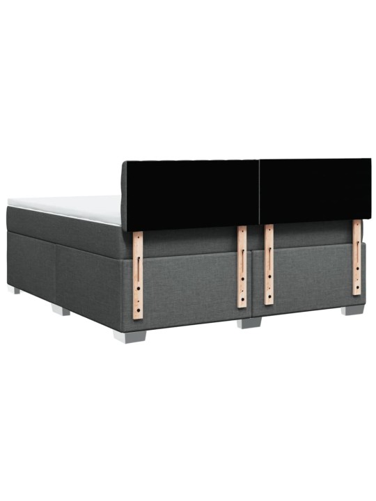 Box spring postel s matrací tmavě šedá 180x200 cm textil