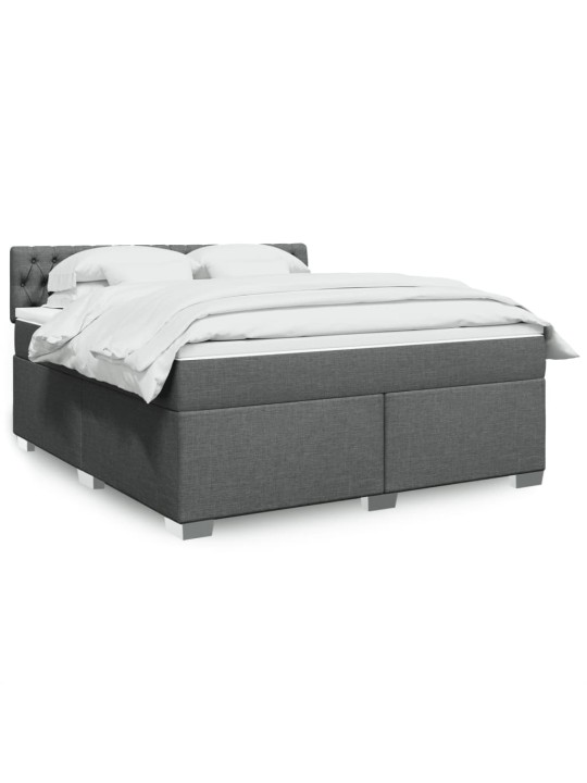 Box spring postel s matrací tmavě šedá 180x200 cm textil