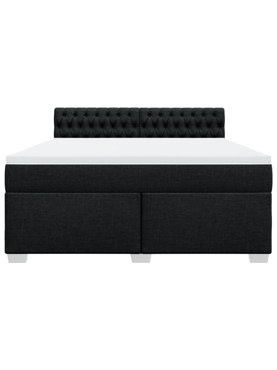 Box spring postel s matrací černá 180x200 cm textil