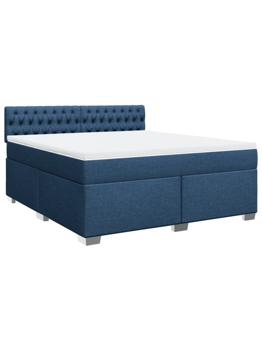 Box spring postel s matrací modrá 180x200 cm textil