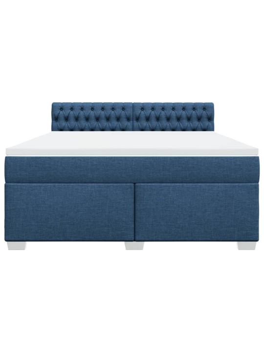 Box spring postel s matrací modrá 180x200 cm textil