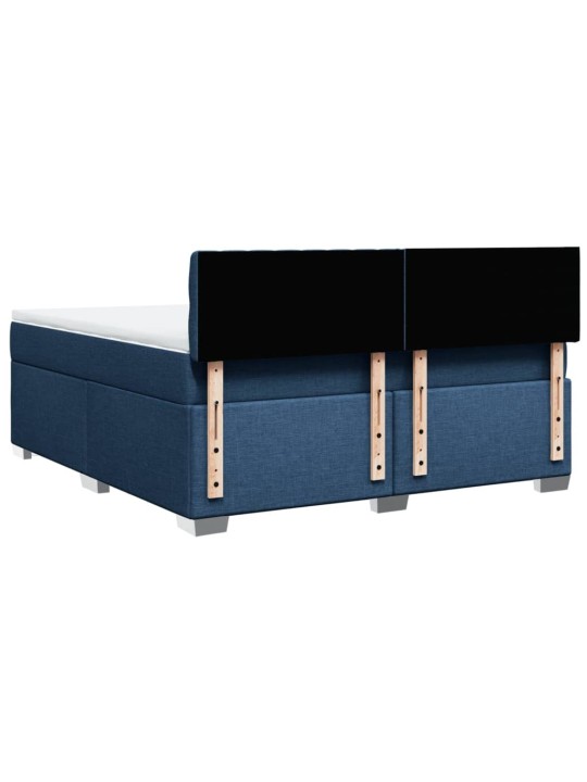 Box spring postel s matrací modrá 180x200 cm textil