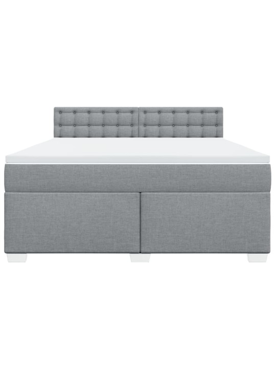 Box spring postel s matrací světle šedá 180 x 200 cm textil