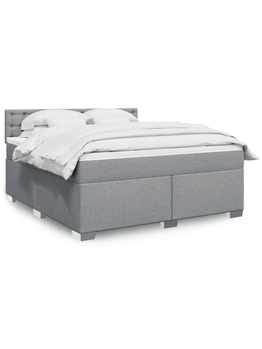 Box spring postel s matrací světle šedá 180 x 200 cm textil