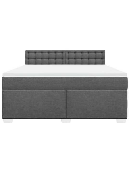 Box spring postel s matrací tmavě šedá 180x200 cm textil
