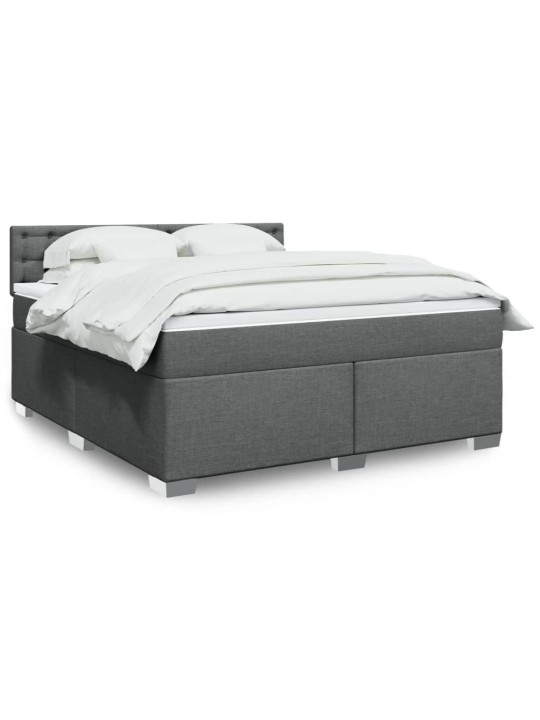 Box spring postel s matrací tmavě šedá 180x200 cm textil