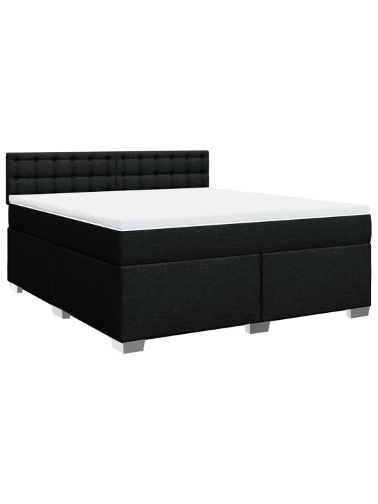Box spring postel s matrací černá 180x200 cm textil