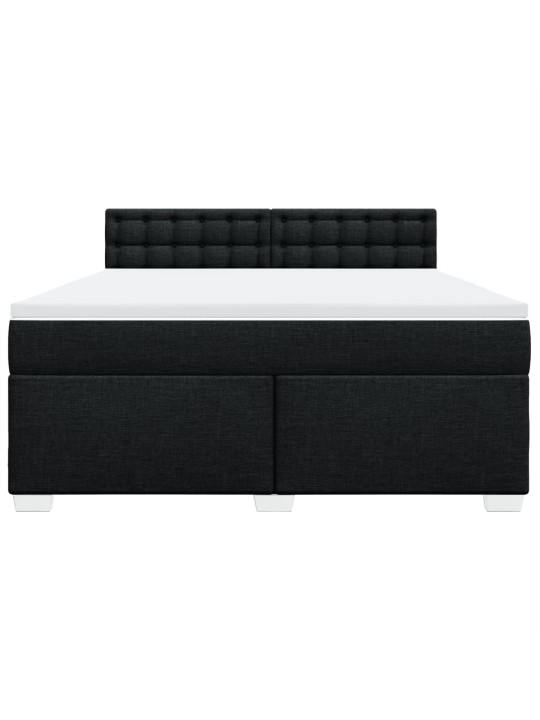 Box spring postel s matrací černá 180x200 cm textil