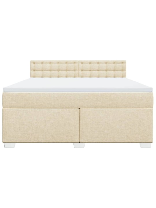 Box spring postel s matrací krémová 180x200 cm textil