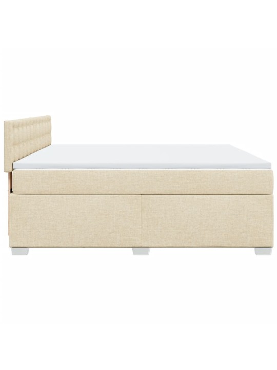 Box spring postel s matrací krémová 180x200 cm textil