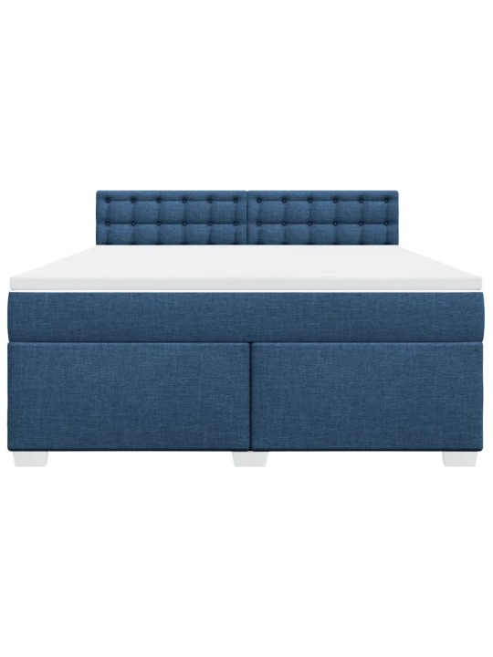 Box spring postel s matrací modrá 180x200 cm textil