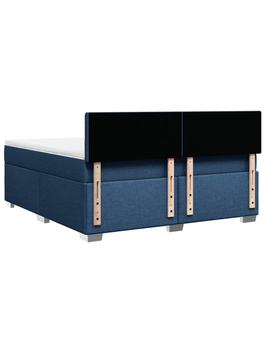 Box spring postel s matrací modrá 180x200 cm textil