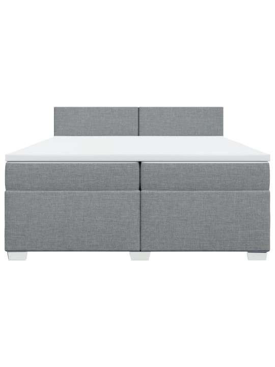 Box spring postel s matrací světle šedá 200 x 200 cm textil
