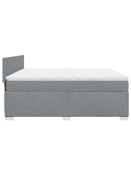 Box spring postel s matrací světle šedá 200 x 200 cm textil