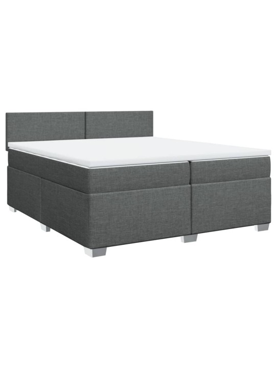 Box spring postel s matrací tmavě šedá 200x200 cm textil