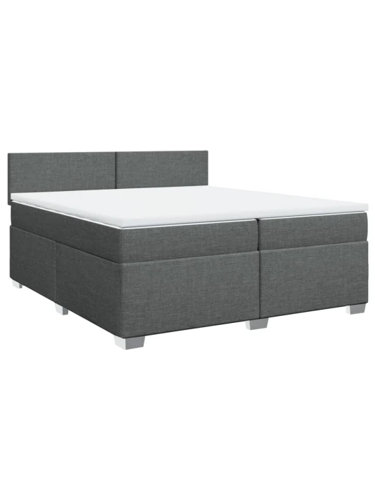 Box spring postel s matrací tmavě šedá 200x200 cm textil