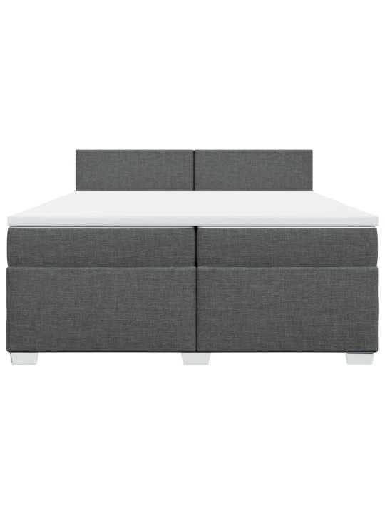 Box spring postel s matrací tmavě šedá 200x200 cm textil