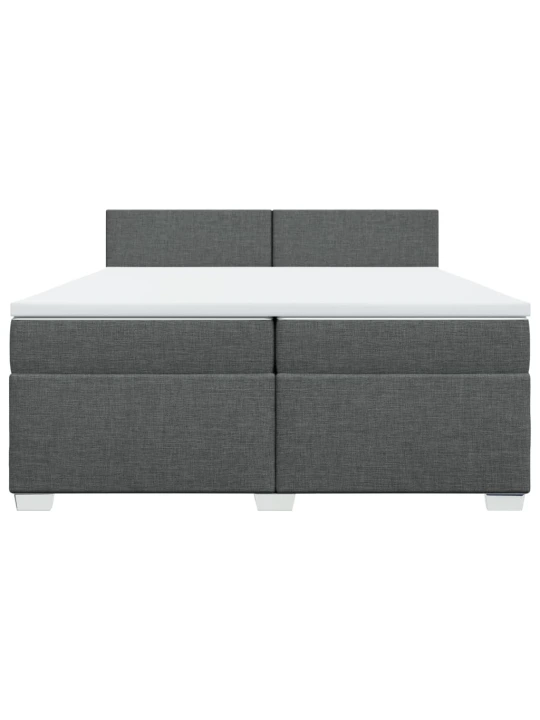 Box spring postel s matrací tmavě šedá 200x200 cm textil
