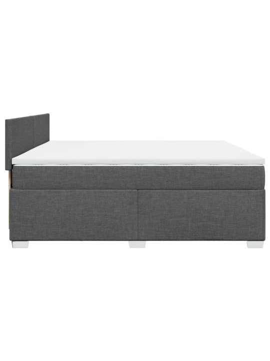 Box spring postel s matrací tmavě šedá 200x200 cm textil