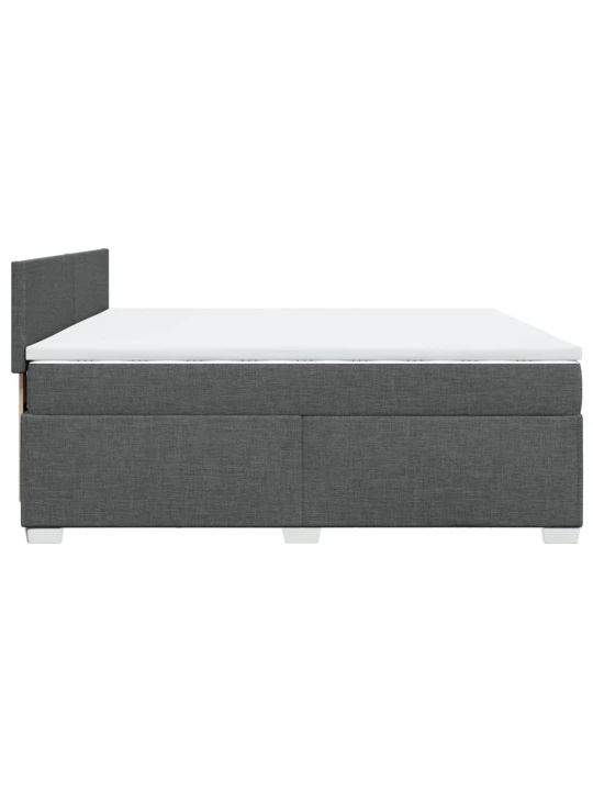 Box spring postel s matrací tmavě šedá 200x200 cm textil