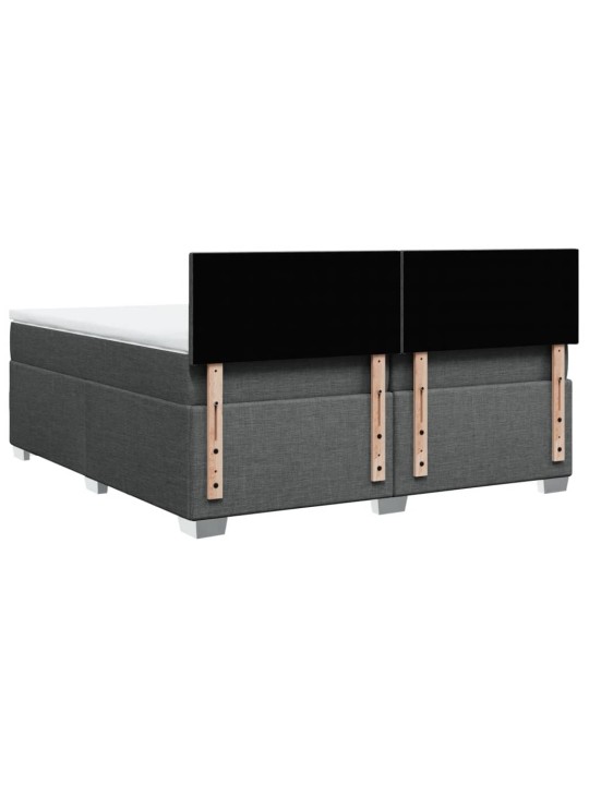 Box spring postel s matrací tmavě šedá 200x200 cm textil