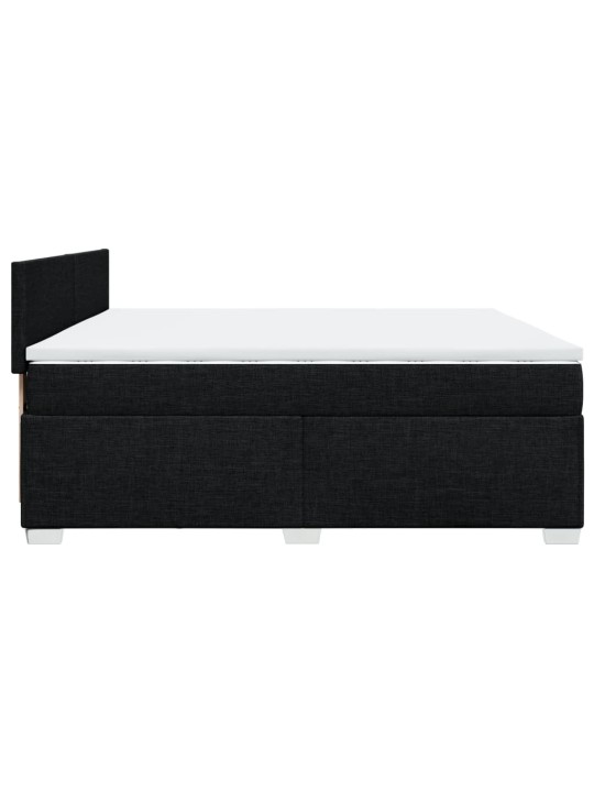 Box spring postel s matrací černá 200x200 cm textil
