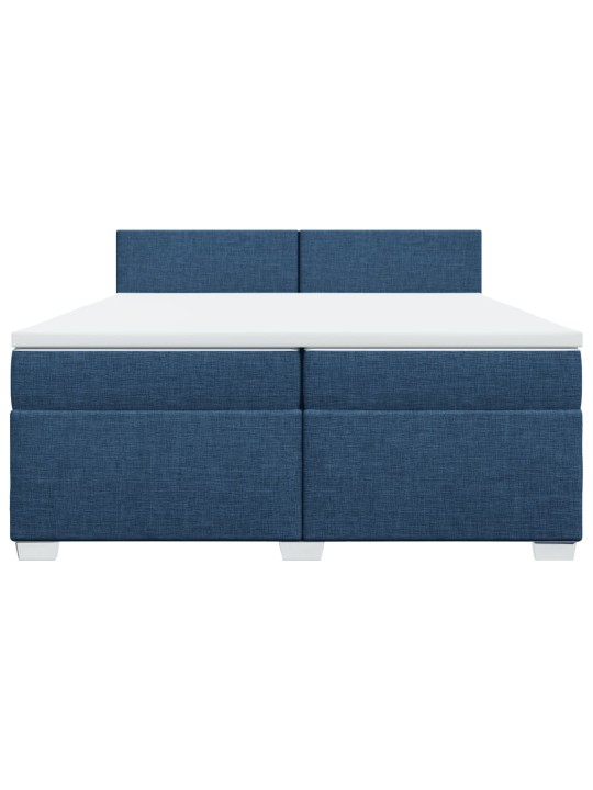 Box spring postel s matrací modrá 200x200 cm textil