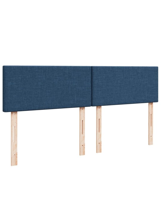 Box spring postel s matrací modrá 200x200 cm textil