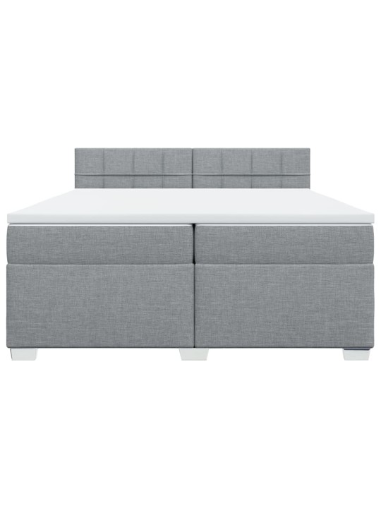 Box spring postel s matrací světle šedá 200 x 200 cm textil