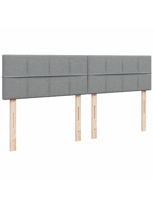 Box spring postel s matrací světle šedá 200 x 200 cm textil