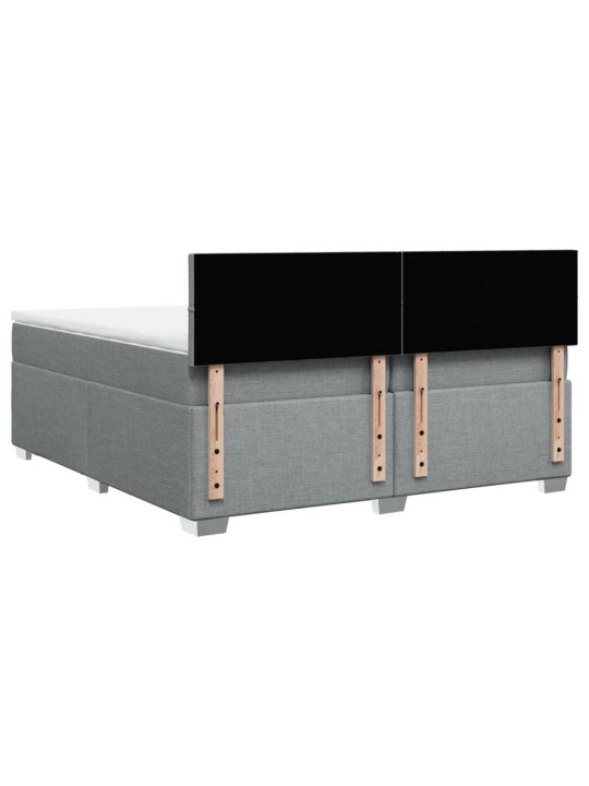 Box spring postel s matrací světle šedá 200 x 200 cm textil