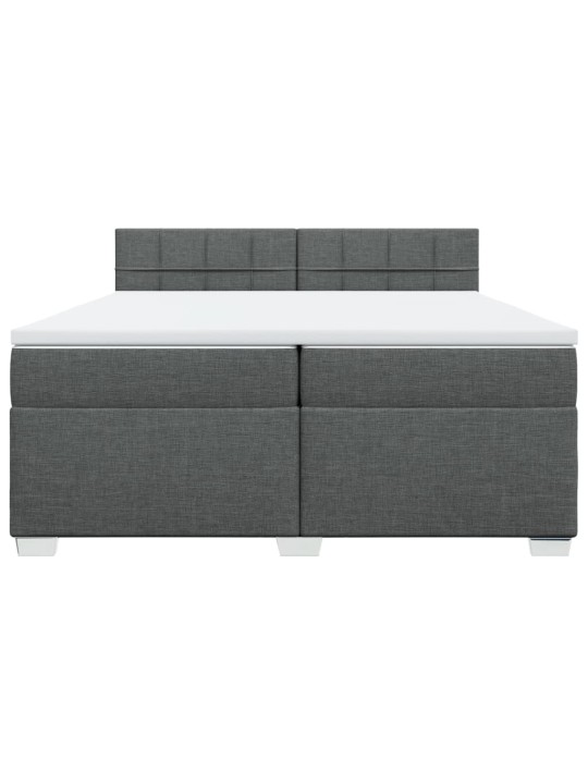 Box spring postel s matrací tmavě šedá 200x200 cm textil