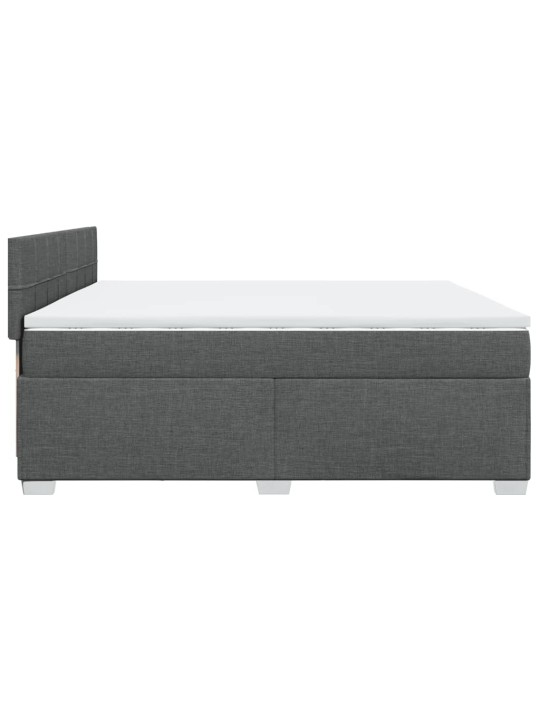 Box spring postel s matrací tmavě šedá 200x200 cm textil