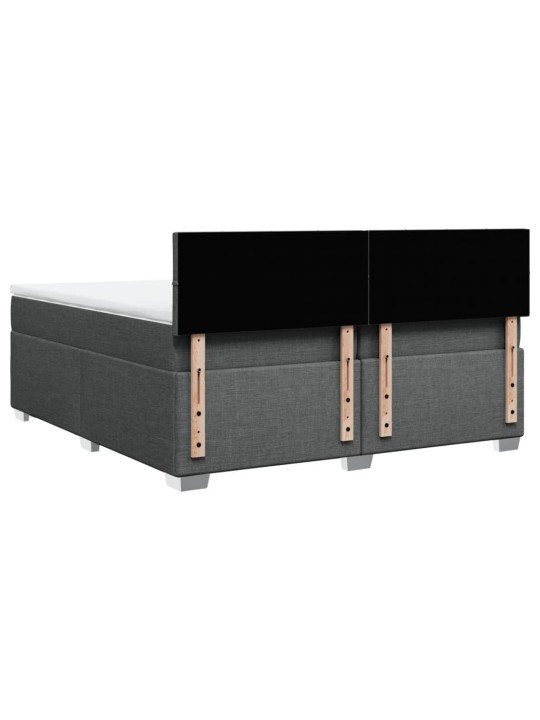 Box spring postel s matrací tmavě šedá 200x200 cm textil