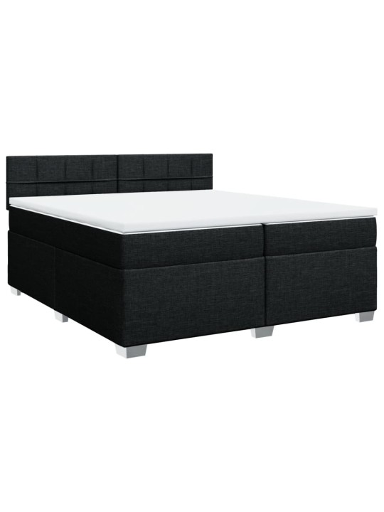 Box spring postel s matrací černá 200x200 cm textil