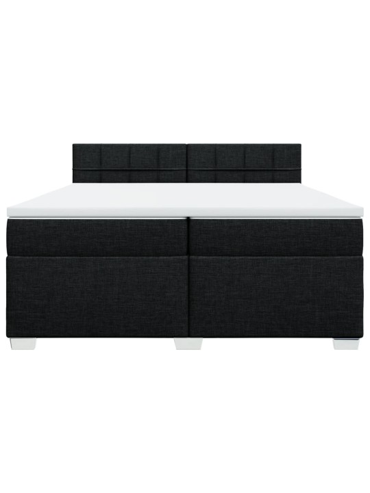 Box spring postel s matrací černá 200x200 cm textil