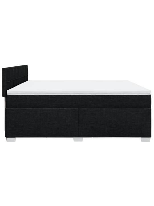 Box spring postel s matrací černá 200x200 cm textil