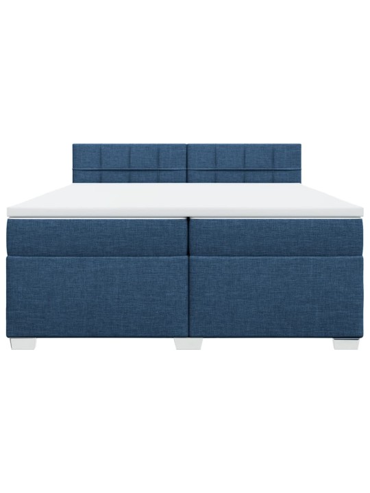 Box spring postel s matrací modrá 200x200 cm textil