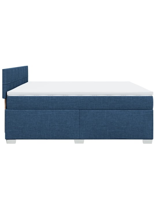 Box spring postel s matrací modrá 200x200 cm textil
