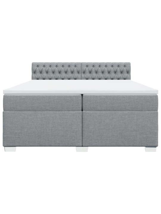 Box spring postel s matrací světle šedá 200 x 200 cm textil