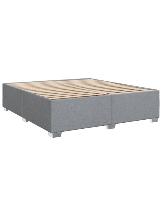 Box spring postel s matrací světle šedá 200 x 200 cm textil